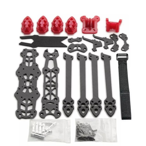 Mark4 7inch 295mm Drone Carbon Fiber Frame With 5mm Arm and Red Print Parts